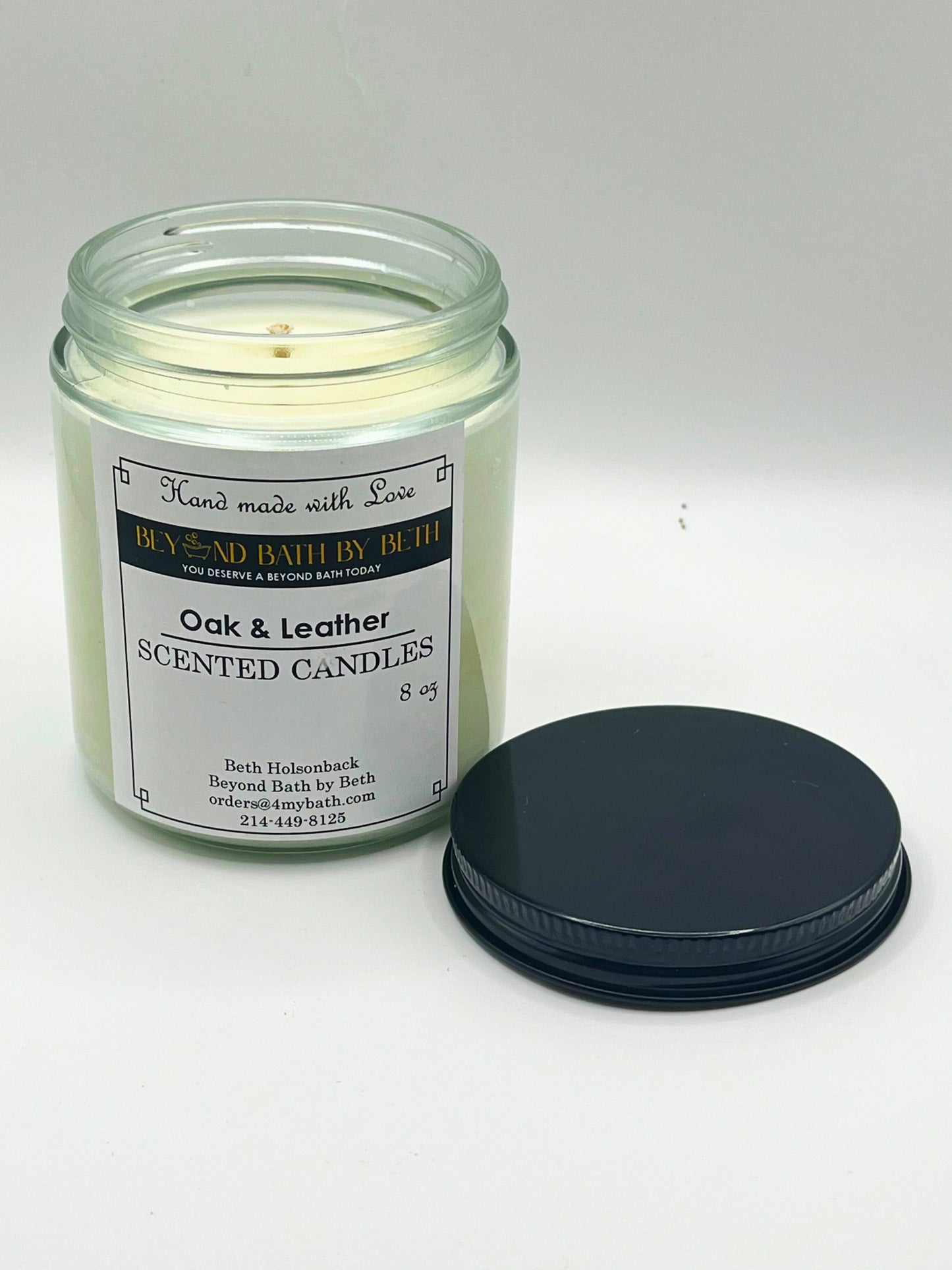 OAK & LEATHER CANDLE
