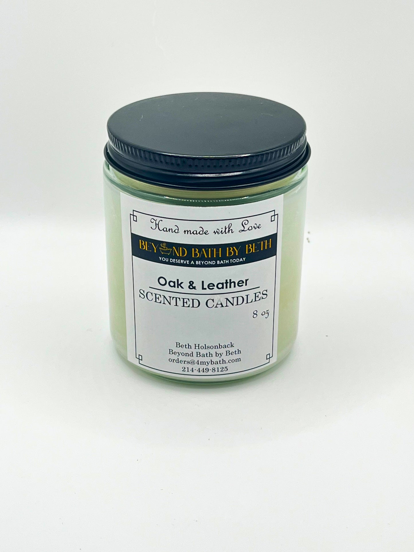OAK & LEATHER CANDLE