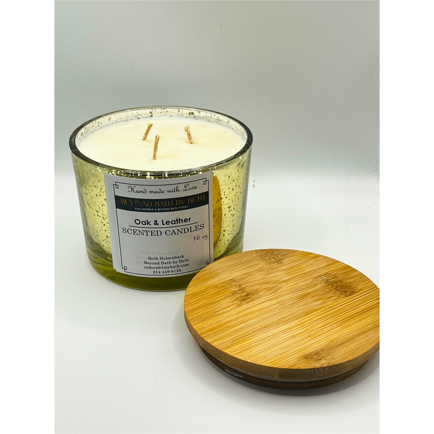 OAK & LEATHER - MIRROR CANDLE JARS