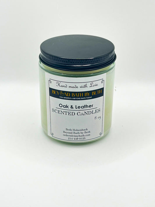 OAK & LEATHER CANDLE